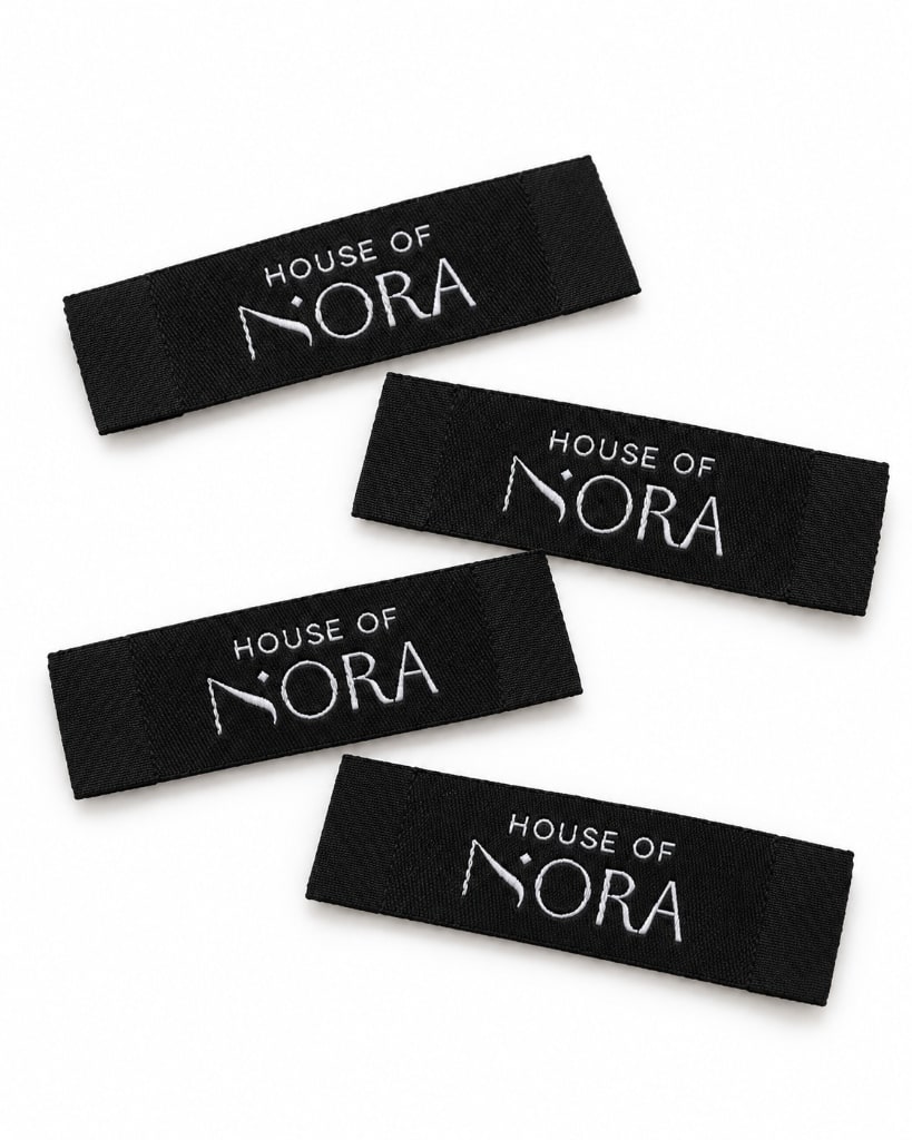 House of Nora custom woven clothing labels