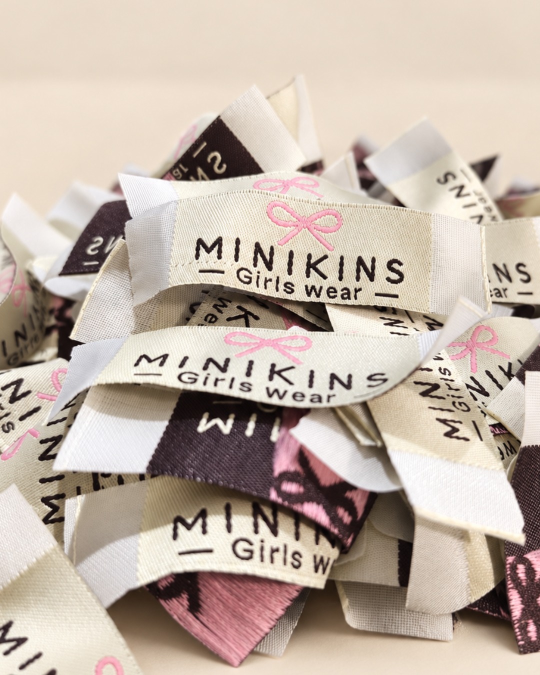 Minikins woven labels made by Prima Packages