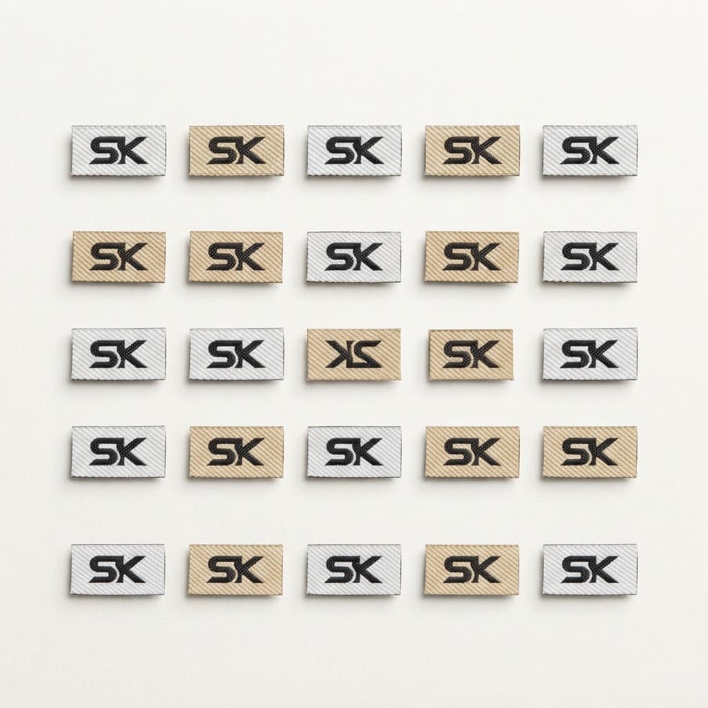 Custom Woven Labels - Damask Multi-Tone Grid